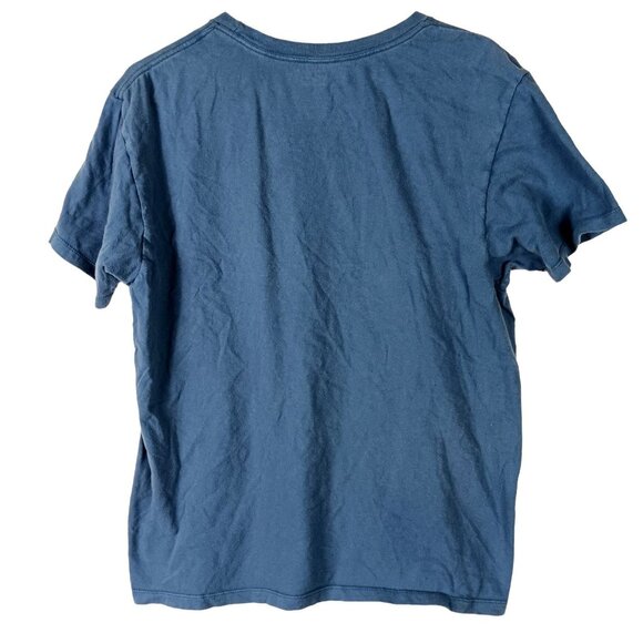 Aeropostale Mens Graphic T-Shirt Large Blue Distressed Vertical Logo NYC Tee - Picture 3 of 4